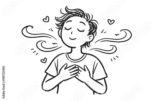 Icon lines deeply doodle imperfect relaxation generation flowing simple image concept vector