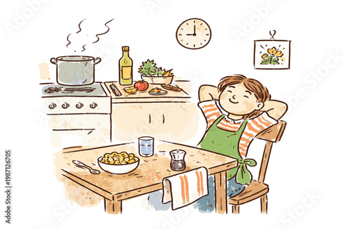 Image person vector generation after naive calm composition moment icon minimal simple