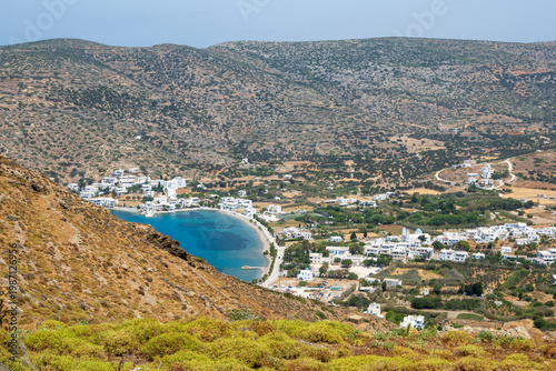 Katapola, the seaside village on the island of Amorgos. Cyclades, Greece
