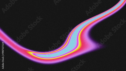 Abstract wavy fluid line background with vibrant gradient colors (light blue, yellow, pink, purple) and grainy texture, on a solid black backdrop. 