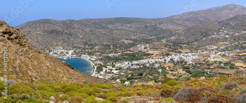 Katapola, the seaside village on the island of Amorgos. Cyclades, Greece