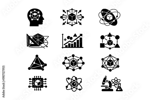 Computational depicting spatial fill geometry structured image simple vector analytics icon thinking
