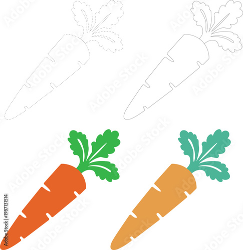 set of vegetables, set of carrots