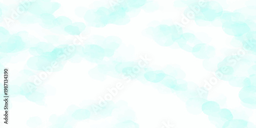 Soft Mint Green Watercolor Blobs on White Background Vector Illustration