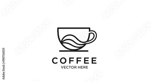 A simple line art coffee cup logo.