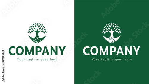 minimalist tree logo design, natural echo business branding, eco friendly identity, modern green organic symbol, life growth icon, sustainable environment logo