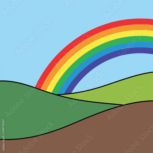 Colorful Rainbow in the Sky.