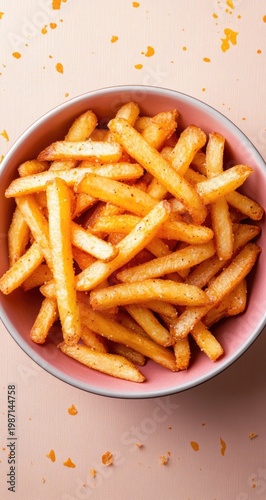 Bowl of Crispy French Fries - A Delicious and Simple Snack.