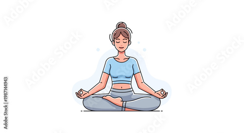 Woman in yoga meditation pose sitting.