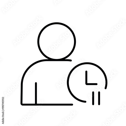 A vector icon representing delayed approval in workflow systems, created in line style with editable stroke