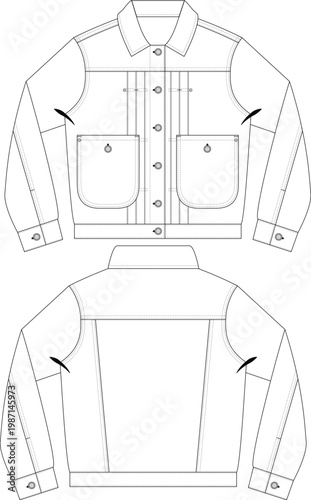 Men Man Pintuck Detail Pocketing Jacket