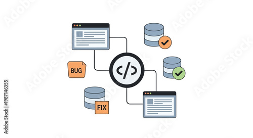 Coding symbols and database connections.