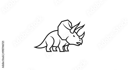 A simple line drawing of a triceratops.
