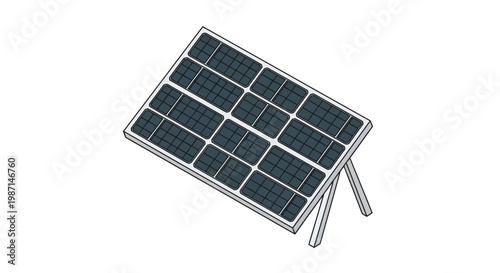 Illustration of a solar panel for sustainable energy and eco-friendly power generation