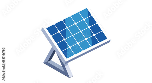 Illustration of a solar panel generating clean energy for a sustainable future