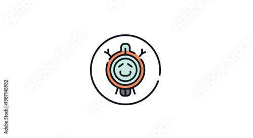 A happy character design illustration in a circle, vector design with friendly emotions