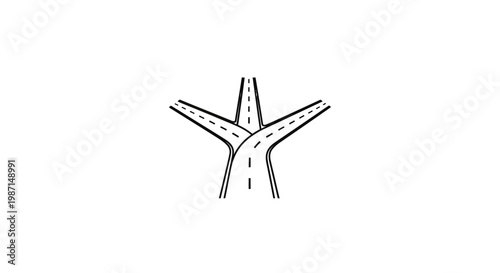 Simple illustration of a road intersection.