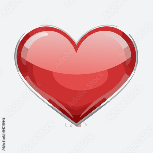 Ein glänzendes rotes Herz