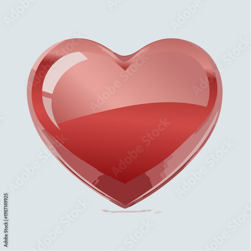 Ein glänzendes rotes Herz