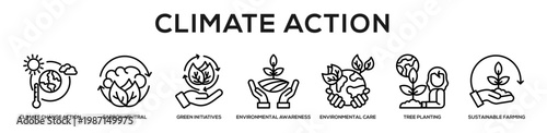 Climate Action web banner icon illustration concept