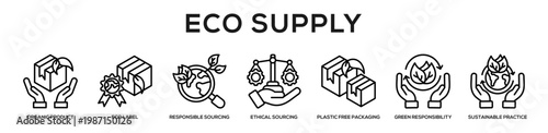 Eco Supply web banner icon illustration concept