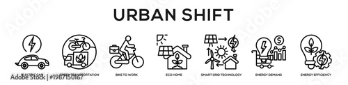 Urban Shift web banner icon illustration concept