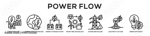 Power Flow web banner icon illustration concept