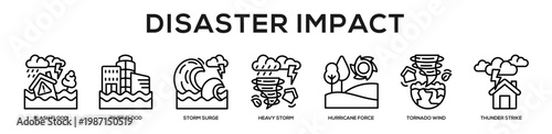 Disaster Impact web banner icon illustration concept