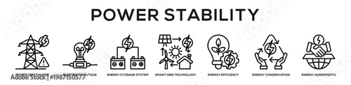 Power Stability web banner icon illustration concept