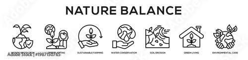 Nature Balance web banner icon illustration concept