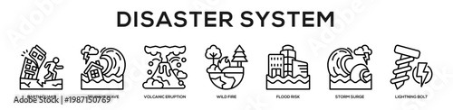Disaster System web banner icon illustration concept