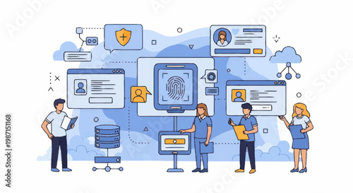 Digital Identity Verification and Security System Concept.