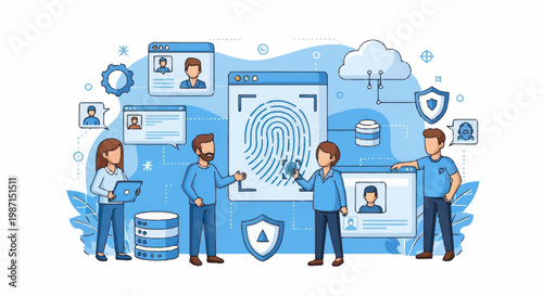 Digital Identity Verification and Security Concept.