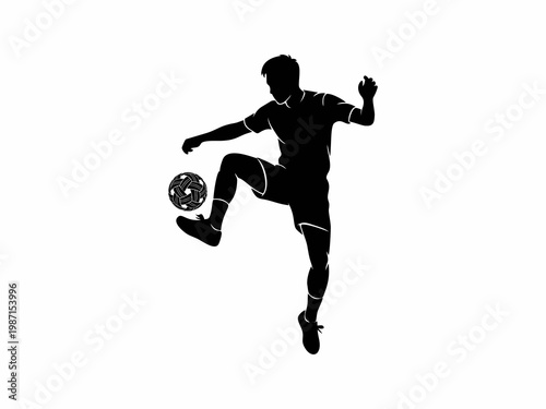 Sepak Takraw Player Mid-Air Kicking Woven Rattan Ball Vector