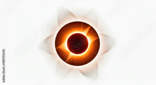 Total Solar Eclipse With Corona on White Background Stock Photo.jpg
