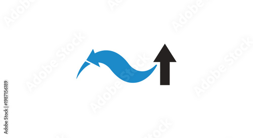 Abstract illustration of upward direction, growth, progress, and change concept