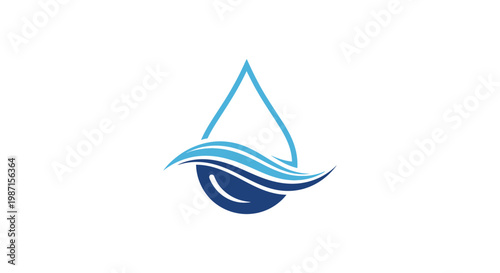 Abstract water droplet logo design representing hydration and natural elements