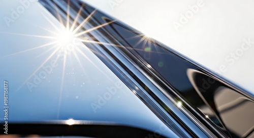Chrome Car Trim Reflecting Sunlight Luxury Vehicle Detail Close up.jpg