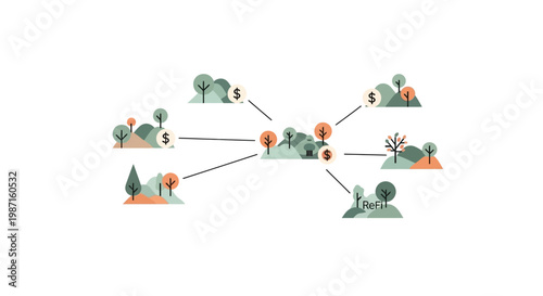 Network connections and relationships diagram.
