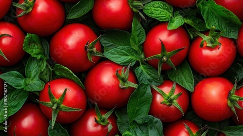 Fresh red tomatoes with water drops, a healthy ingredient for organic cooking, vegan eating diet, clean