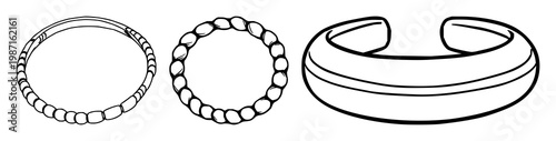Ceramic bracelet set with aesthetic and minimalist line art design featuring jewelry, accessories, adornment with porcelain and clay elements