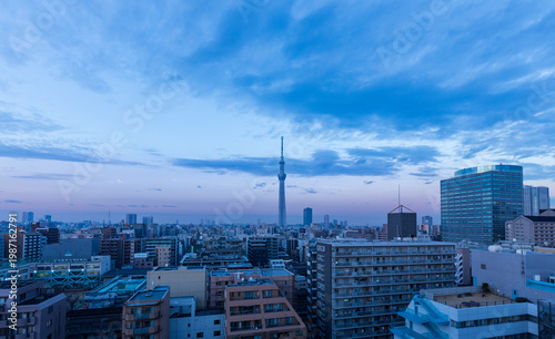 東京スカイツリーが見える眺望、錦糸町方面より撮影