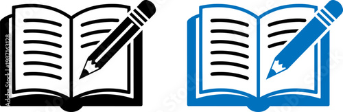Contrast between traditional and modern study tools depicted by black and white versus blue books and pencils