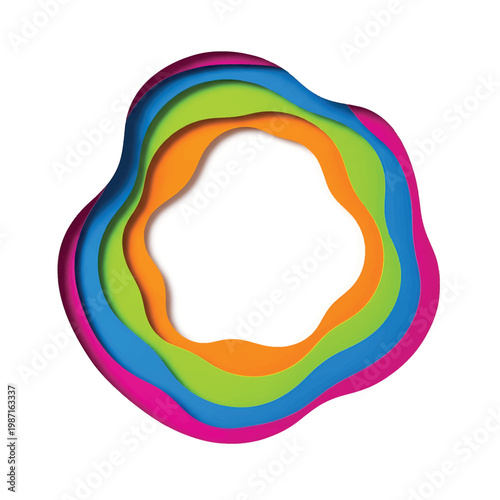 Colorful Wavy Round Multi Layered Object.
