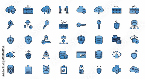 Collection of Technology and Security Icons.