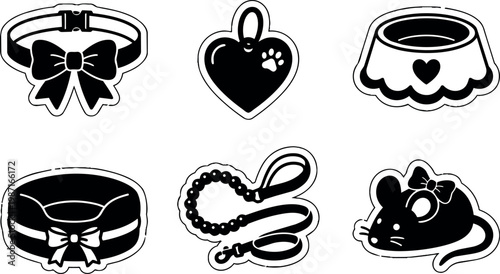 Pet accessories including collars beds leash and mouse toy