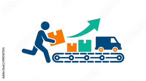 Logistics and Shipping Concept with Growth Arrow