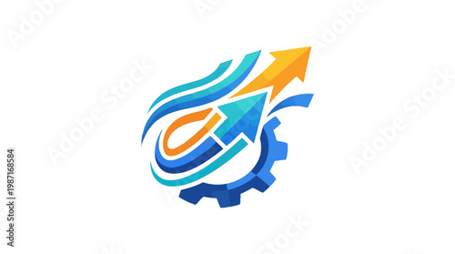 Abstract Arrow Logo Concept Growth and Progress