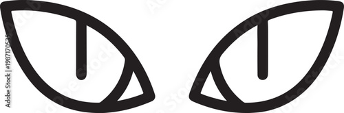 A pair of stylized cat eyes depicted with a simple line drawing