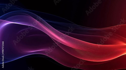 Digital fuchsia glowing curve abstract background